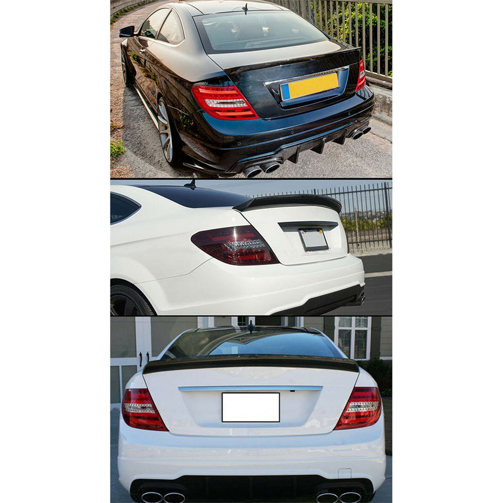 For 12-15 Mercedes Benz W204 C63 Amg 2 Door Highkick Trunk Spoiler Carbon Fiber Lab Work Auto