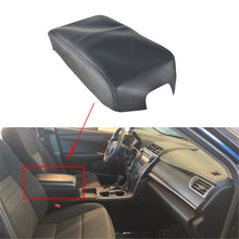 Load image into Gallery viewer, For 12-17 Toyota Camry Black Leather Center Console Lid Armrest Cover Blk Stitch Lab Work Auto