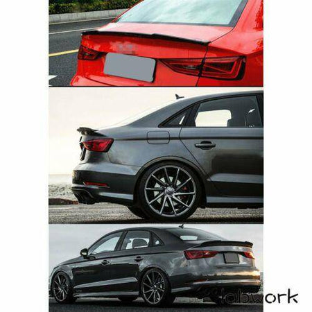 For 14-19 Audi A3 S3 Rs3 Sedan Duckbill Highkick Carbon Fiber Trunk Spoiler Wing Lab Work Auto