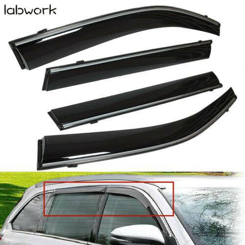 For 2015-2019 Toyota Highlander Chrome Side Window Visor Rain/Sun Vent Shade Lab Work Auto