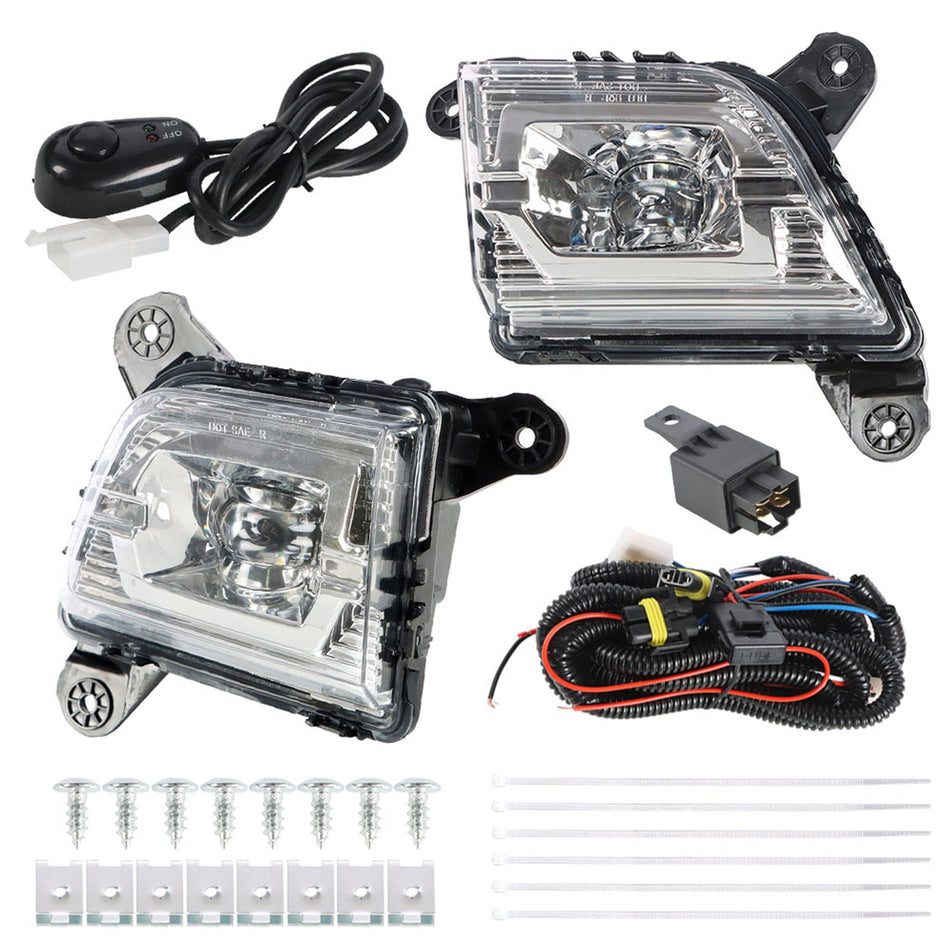 For Chevy silverado 1500w/ Switch 2019-2020 Bumper LED Fog Lights Driving Lamps Lab Work Auto