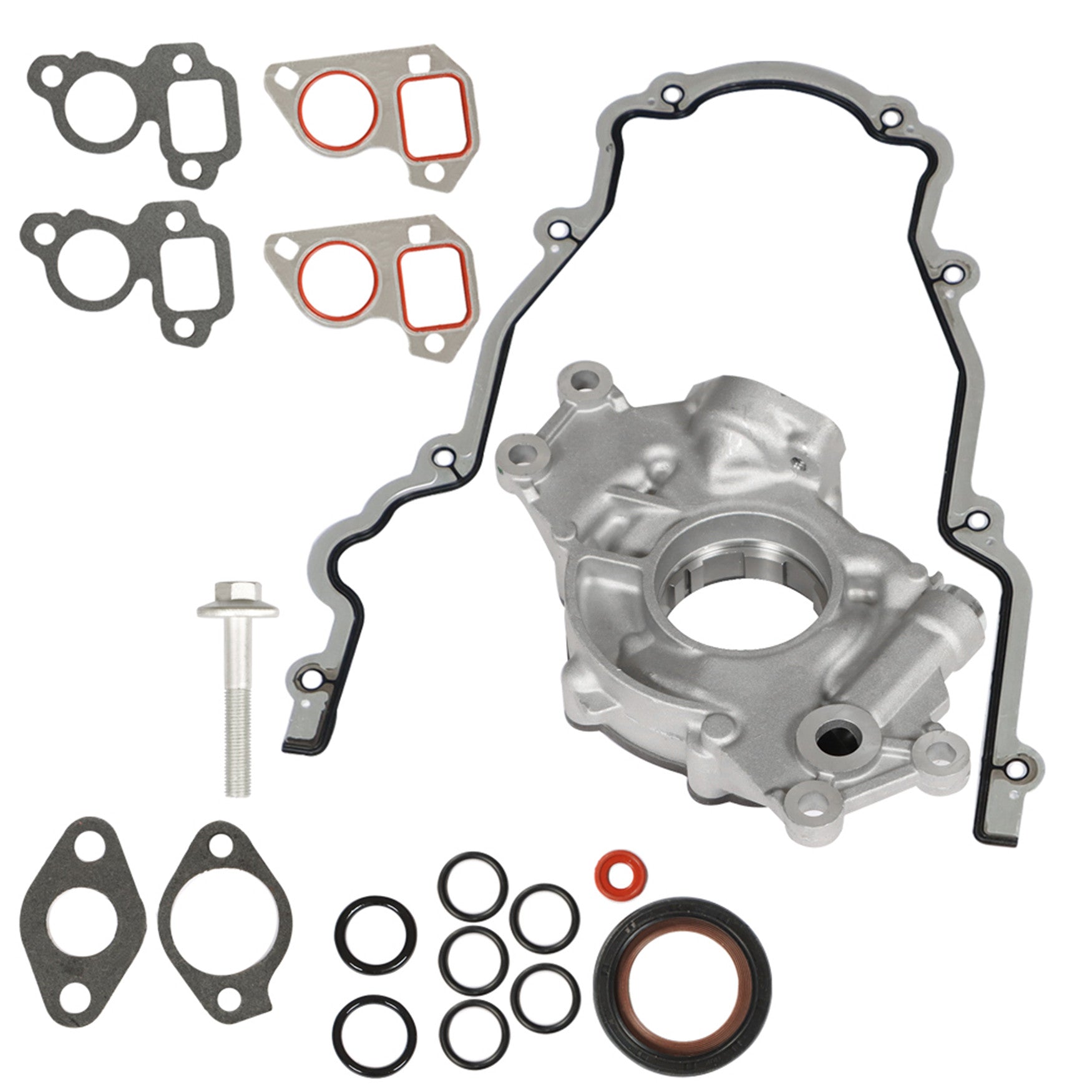 For GM LS High Volume Oil Pump Change Kit with Gaskets Balancer Bolt RTV 5.3L Lab Work Auto