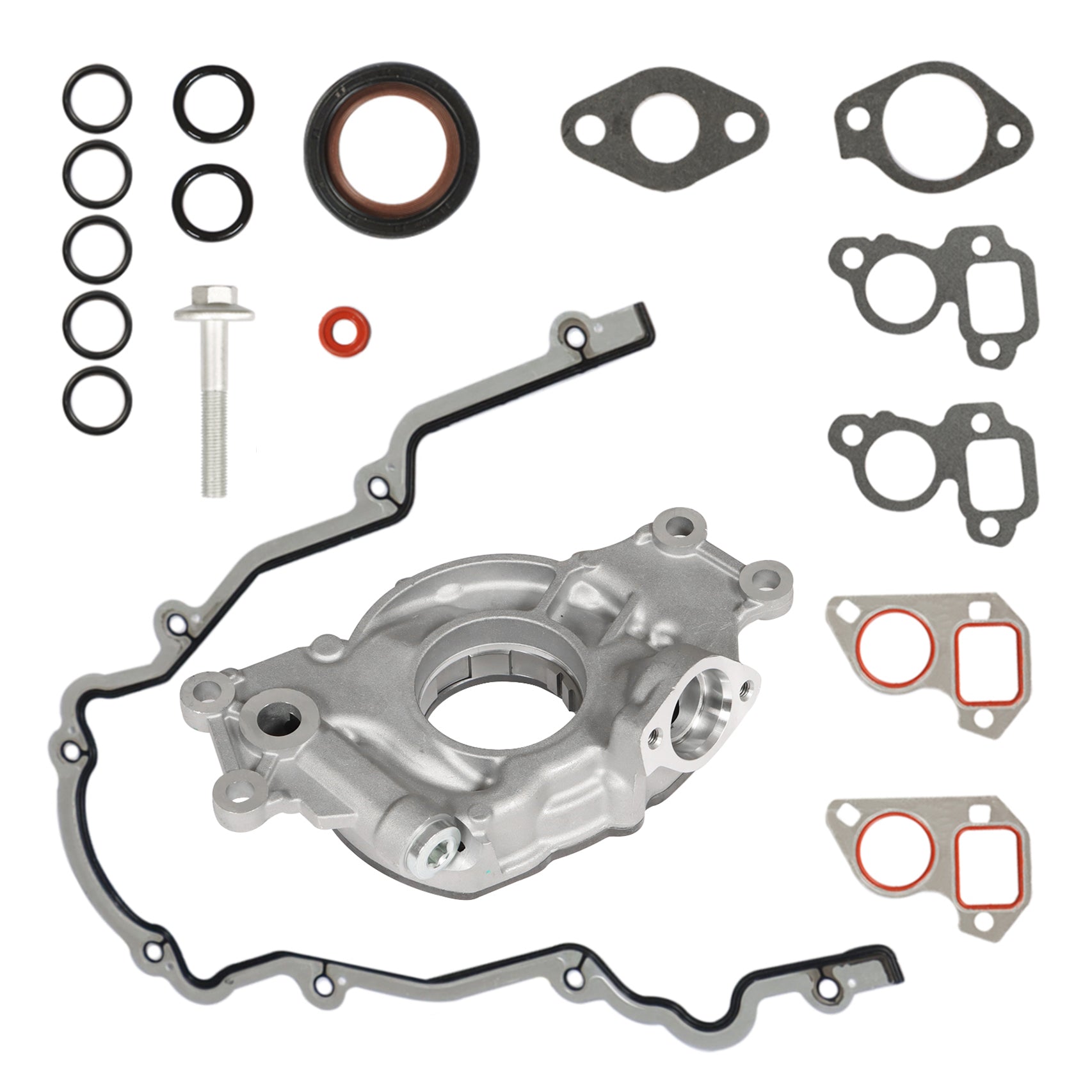 For GM LS High Volume Oil Pump Change Kit with Gaskets Balancer Bolt RTV 5.3L Lab Work Auto