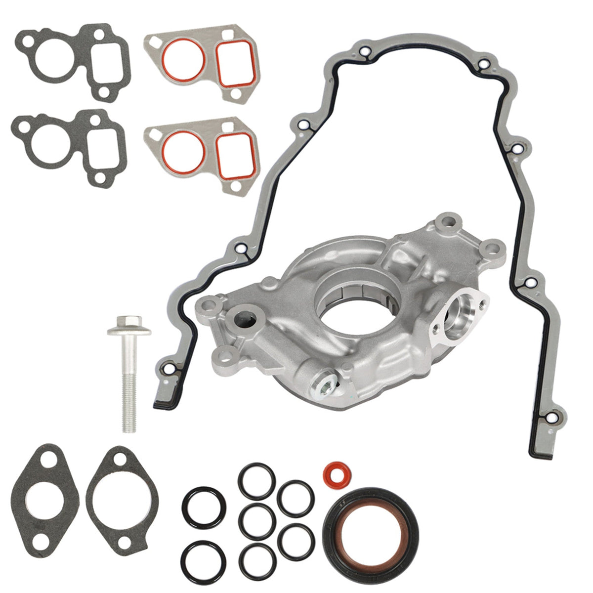 For GM LS High Volume Oil Pump Change Kit with Gaskets Balancer Bolt RTV 5.3L Lab Work Auto