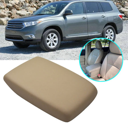 For Toyota Highlander 2008-2014 Beige Tan Armrest Center Console Cover Lid Lab Work Auto