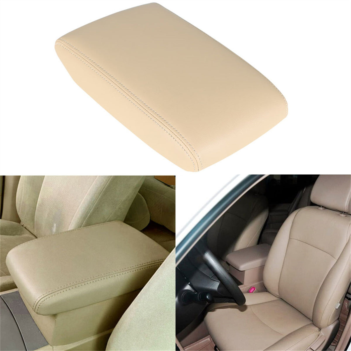 For Toyota Highlander 2008-2014 Beige Tan Armrest Center Console Cover Lid Lab Work Auto