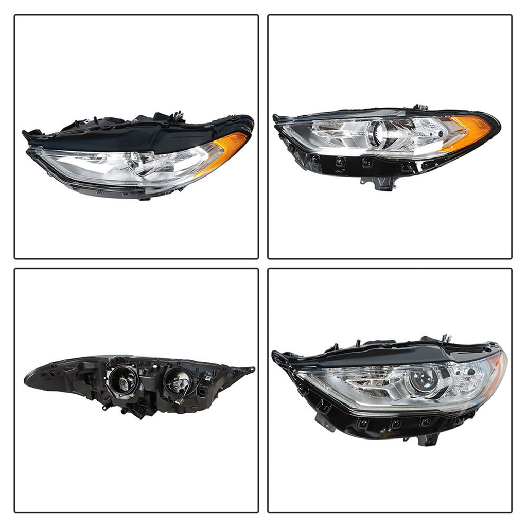 Halogen Headlamp For 2017-2019 Ford Fusion Driver Left Chrome Housing FO2502350 Lab Work Auto