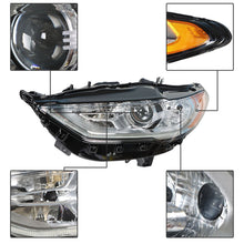 Load image into Gallery viewer, Halogen Headlamp For 2017-2019 Ford Fusion Driver Left Chrome Housing FO2502350 Lab Work Auto