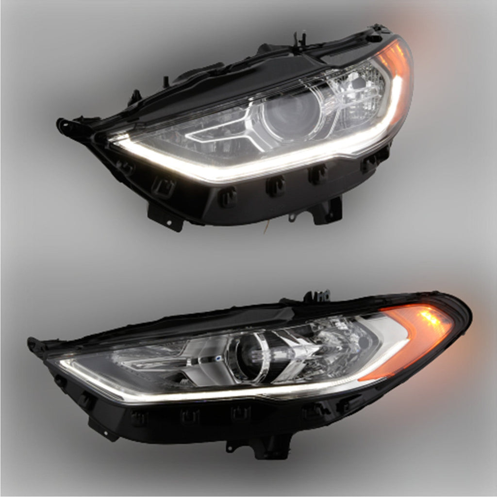 Halogen Headlamp For 2017-2019 Ford Fusion Driver Left Chrome Housing FO2502350 Lab Work Auto