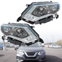 Load image into Gallery viewer, Headlamps For 2017-2019 Nissan Rogue Chrome Halogen Headlights Passenger&amp;Driver Lab Work Auto