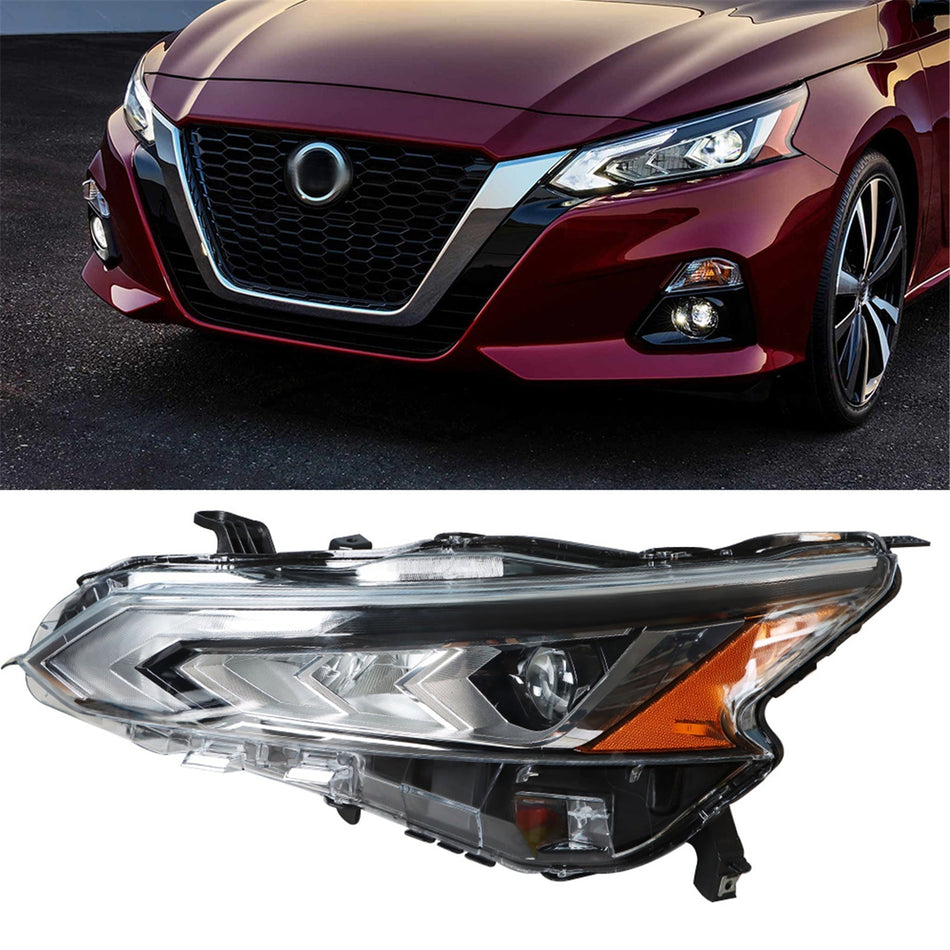 Headlight Assembly For 2019-20 Nissan Altima LED Driver Left Side Chrome Housing Lab Work Auto