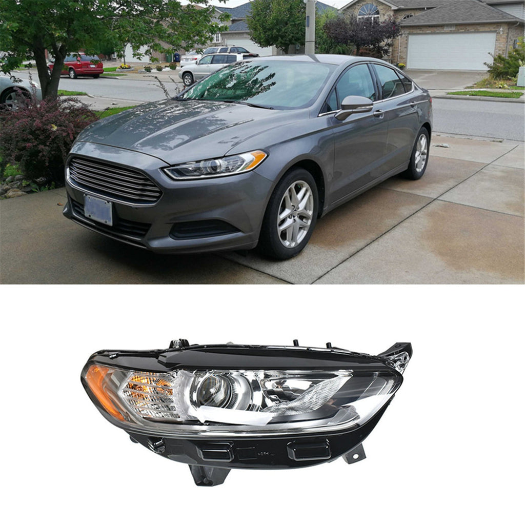 Headlight Fit For 2013-2016 Ford Fusion Passenger Side FO2502304 Chrome Housing Lab Work Auto