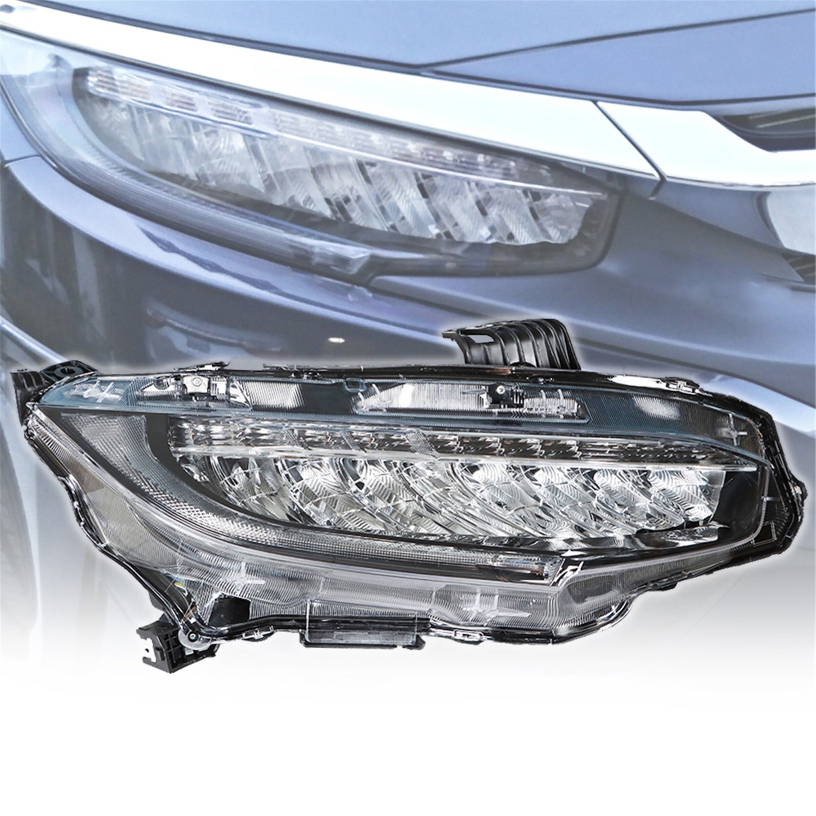 Headlight Fit For 2016-2019 Honda Civic Replacement LED Clear Lens 33100TBAA11 Lab Work Auto