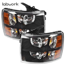 Load image into Gallery viewer, Headlight Head Lamps Fit For 2007-2013 Chevy Silverado Left+Right Black Housing Lab Work Auto