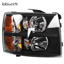 Load image into Gallery viewer, Headlight Head Lamps Fit For 2007-2013 Chevy Silverado Left+Right Black Housing Lab Work Auto