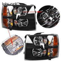 Load image into Gallery viewer, Headlight Head Lamps Fit For 2007-2013 Chevy Silverado Left+Right Black Housing Lab Work Auto