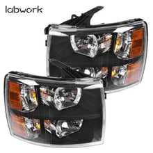 Load image into Gallery viewer, Headlight Head Lamps Fit For 2007-2013 Chevy Silverado Left+Right Black Housing Lab Work Auto