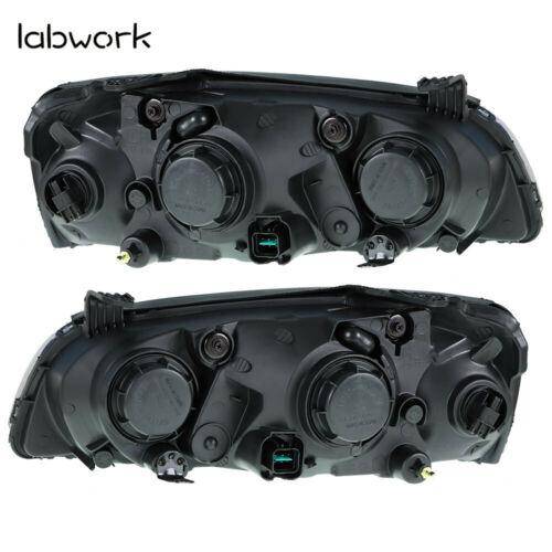 Headlights Lamps Replacement For 2004-2006 Hyundai Elantra Black Housing LH + RH Lab Work Auto