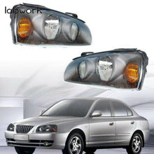 Load image into Gallery viewer, Headlights Lamps Replacement For 2004-2006 Hyundai Elantra Black Housing LH + RH Lab Work Auto