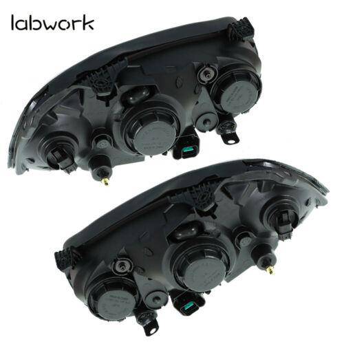 Headlights Lamps Replacement For 2004-2006 Hyundai Elantra Black Housing LH + RH Lab Work Auto