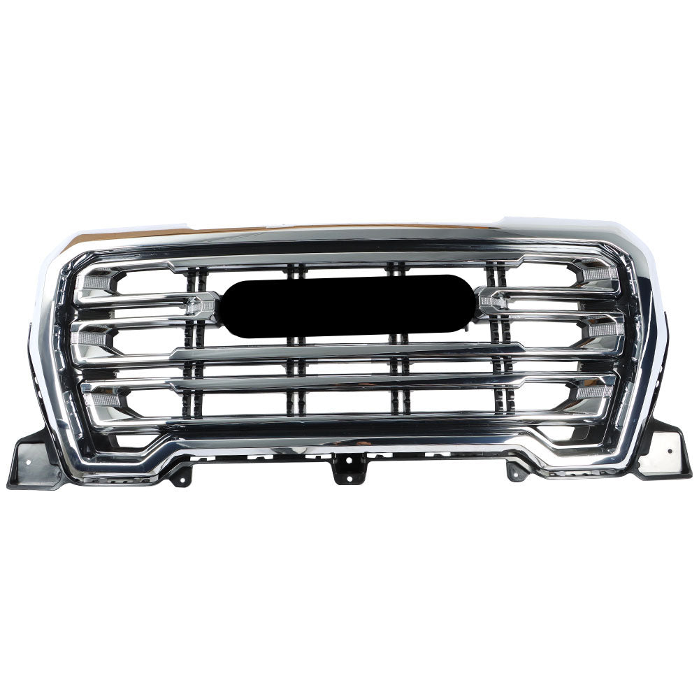 Fit For GMC Sierra 1500 SLT 2019-21 Front Bumper Hood Grille Chrome Trim Plastic