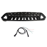 Front Bumper Upper Grille W/LED Lights Matte Black Grill For 18-21 Ford Mustang