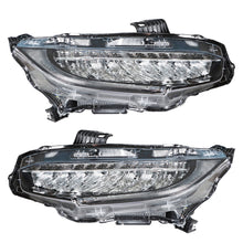 Load image into Gallery viewer, Labwork Right+Left Headlights For 2016-2019 Honda Civic Full LED DRL Clear Lens