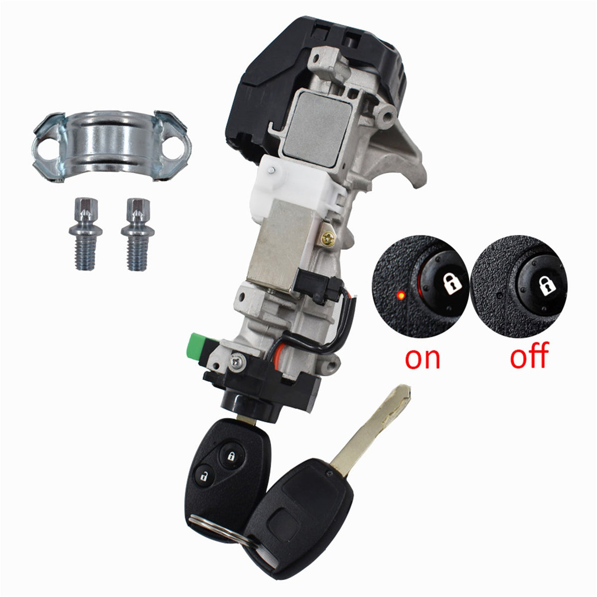 Ignition Switch Cylinder Lock Auto Trans Fit for 06-11 Honda Civic + 2 KEY New Lab Work Auto