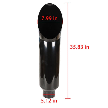 Inlet 5"Outlet 8" Long 36" Miter Angle Cut Diesel Smoker Exhaust Stack Tip Black Lab Work Auto 