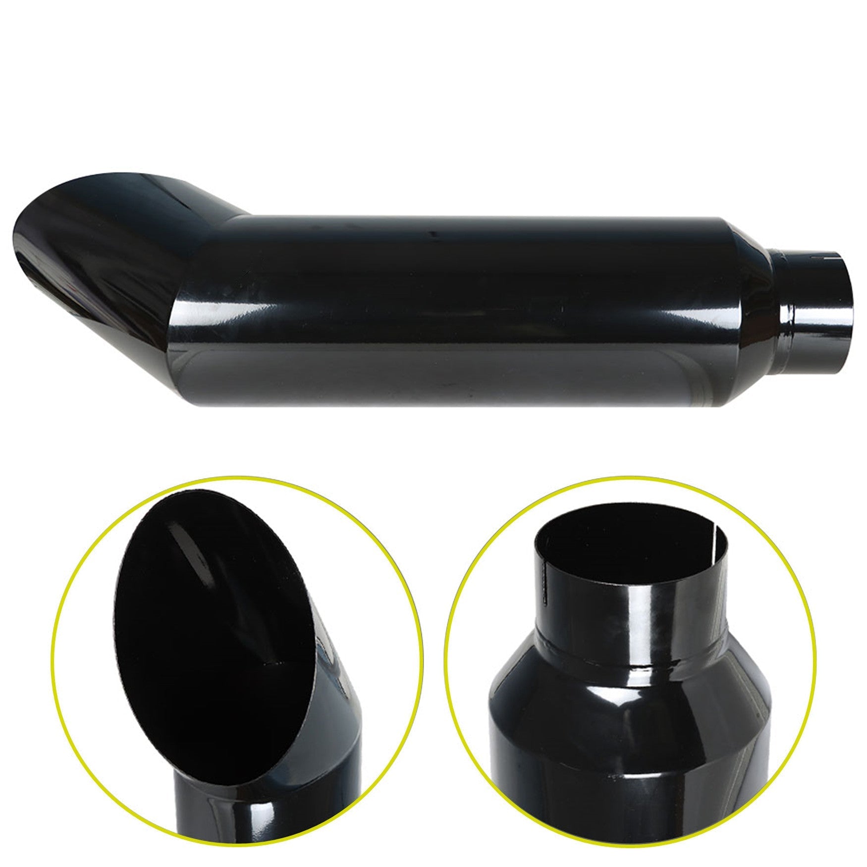 Inlet 5"Outlet 8" Long 36" Miter Angle Cut Diesel Smoker Exhaust Stack Tip Black Lab Work Auto 