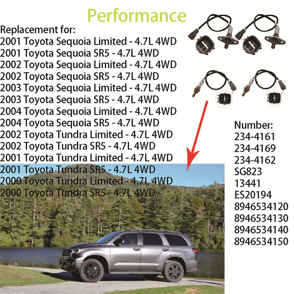 LABWORK For 01-04 Toyota Sequoia Tundra  Upstream Downstream O2 Oxygen Sensor Lab Work Auto