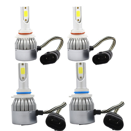 LED Headlight Kit Combo Total 2800W 390000LM High Low Beam 6000K 4PCS 9005 9006 Lab Work Auto