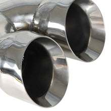 Load image into Gallery viewer, Labwork 2 Pcs Quad 3&quot; In 4&quot; Out 9&quot; Long Dual Wall Exhaust Tips Stainless Steel Lab Work Auto 