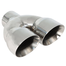 Load image into Gallery viewer, Labwork 2 Pcs Quad 3&quot; In 4&quot; Out 9&quot; Long Dual Wall Exhaust Tips Stainless Steel Lab Work Auto 