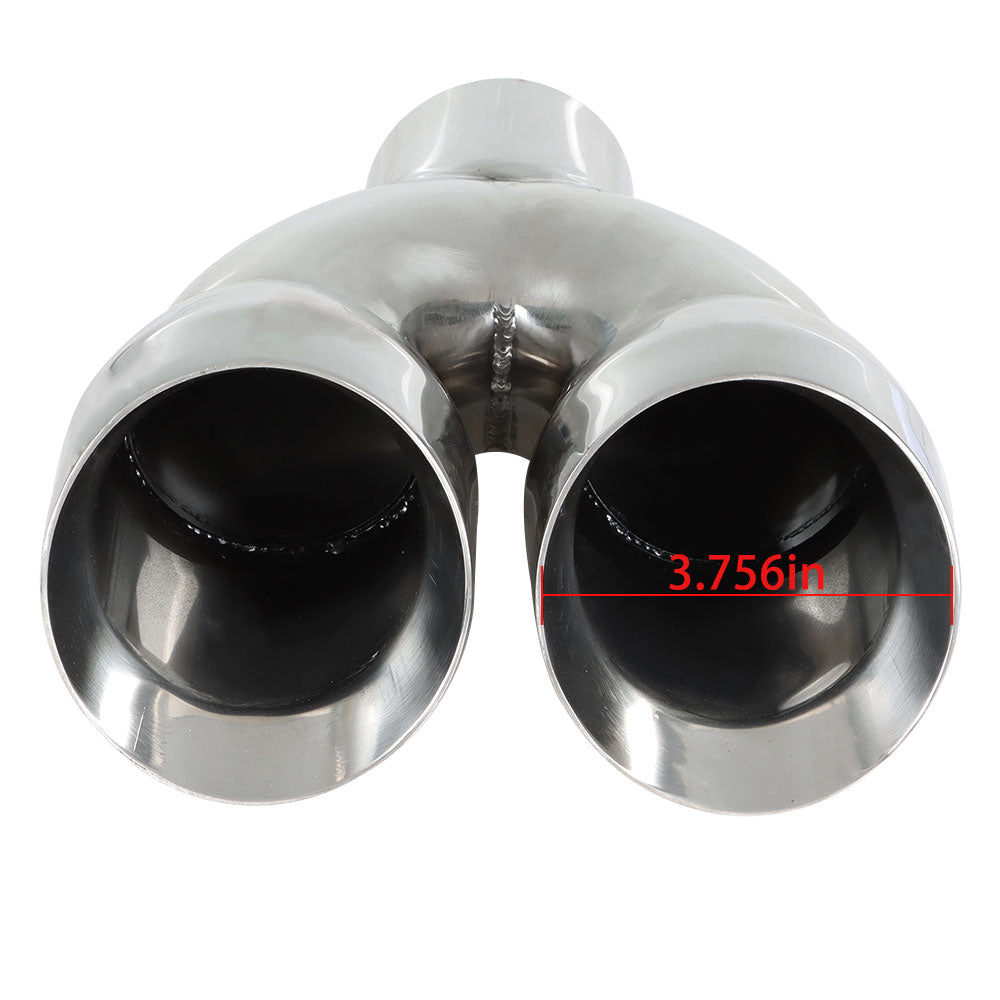 Labwork 2 Pcs Quad 3" In 4" Out 9" Long Dual Wall Exhaust Tips Stainless Steel Lab Work Auto 