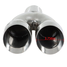 Load image into Gallery viewer, Labwork 2 Pcs Quad 3&quot; In 4&quot; Out 9&quot; Long Dual Wall Exhaust Tips Stainless Steel Lab Work Auto 