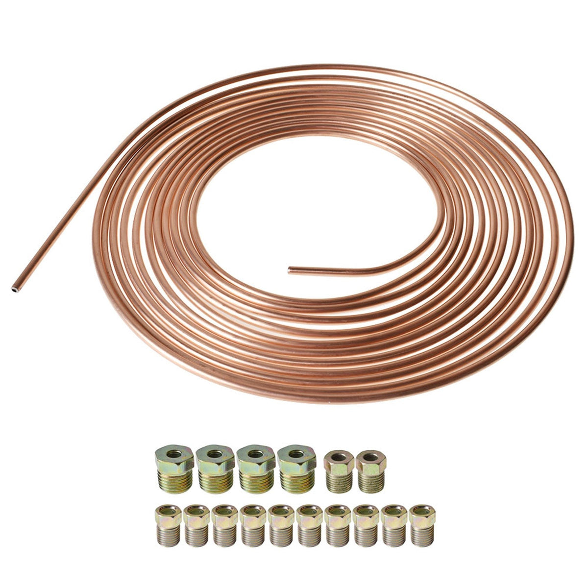 Labwork 25 Foot 3/16" OD Copper Nickel Brake Line Tubing Kit w/ 16 Fittings Lab Work Auto