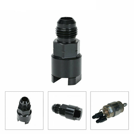 Labwork -6AN Fuel Adapter Fitting to 3/8 Quick Connect w/Thread EFI Female BLACK LS GM Lab Work Auto