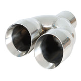 Labwork Exhaust Tip Dual Wall Stainless Steel Twin 4 inch Outlet 3 inch Inlet 9 Length