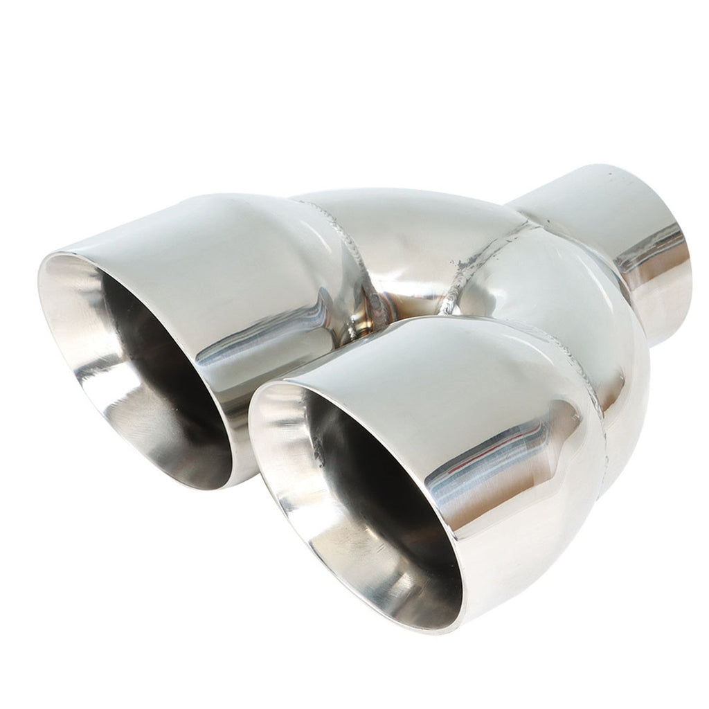 Labwork Exhaust Tip Dual Wall Stainless Steel Twin 4 inch Outlet 3 inch Inlet 9 Length Lab Work Auto