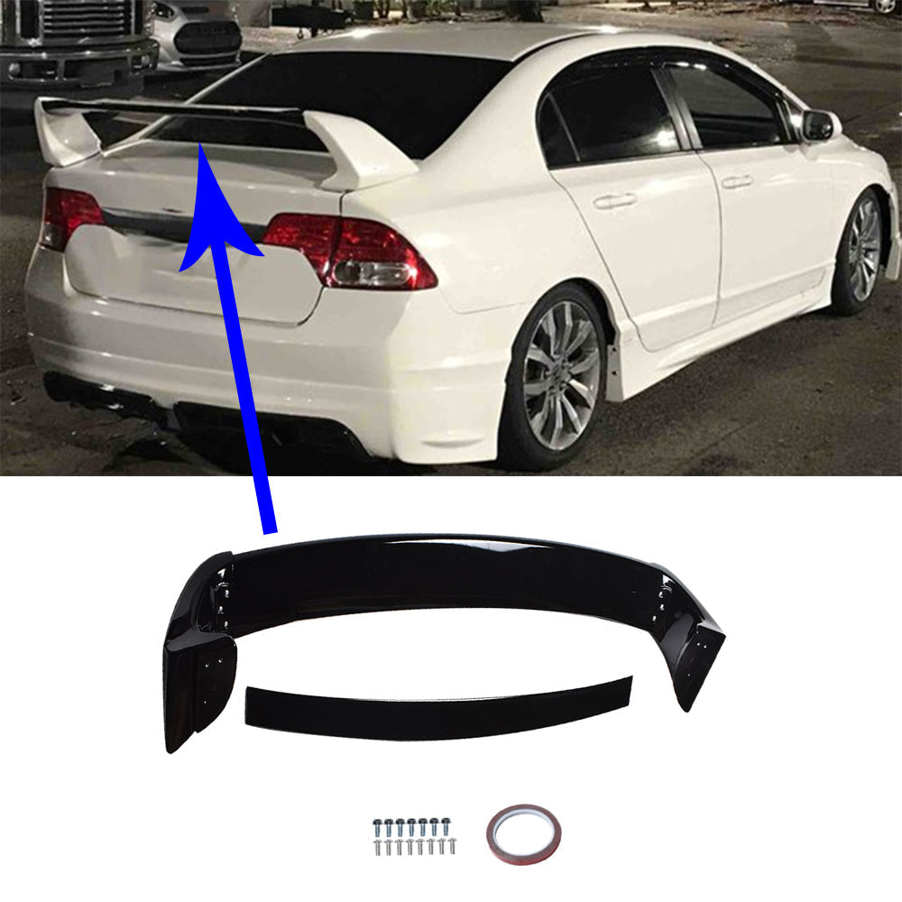 Labwork For 2006-2011 Honda Civic 4DR Sedan Painted Trunk Wing Spoiler Lab Work Auto