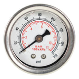 Labwork Fuel Pressure Regulator Gauge 0-160 PSI Liquid Filled Chrome/White Face