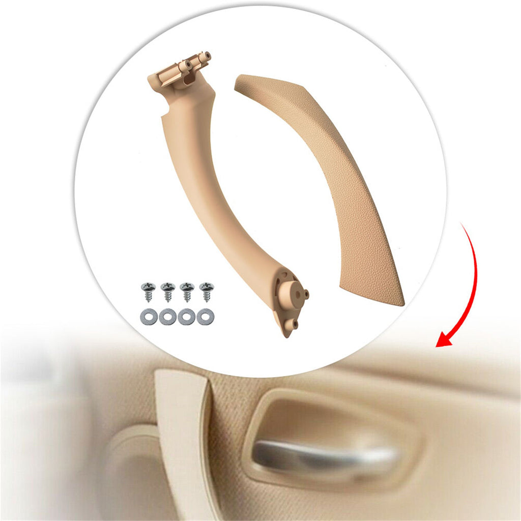 Left + Right Inner Door Panel Handle Outer Pull Trim Cover For BMW E90 328i Lab Work Auto