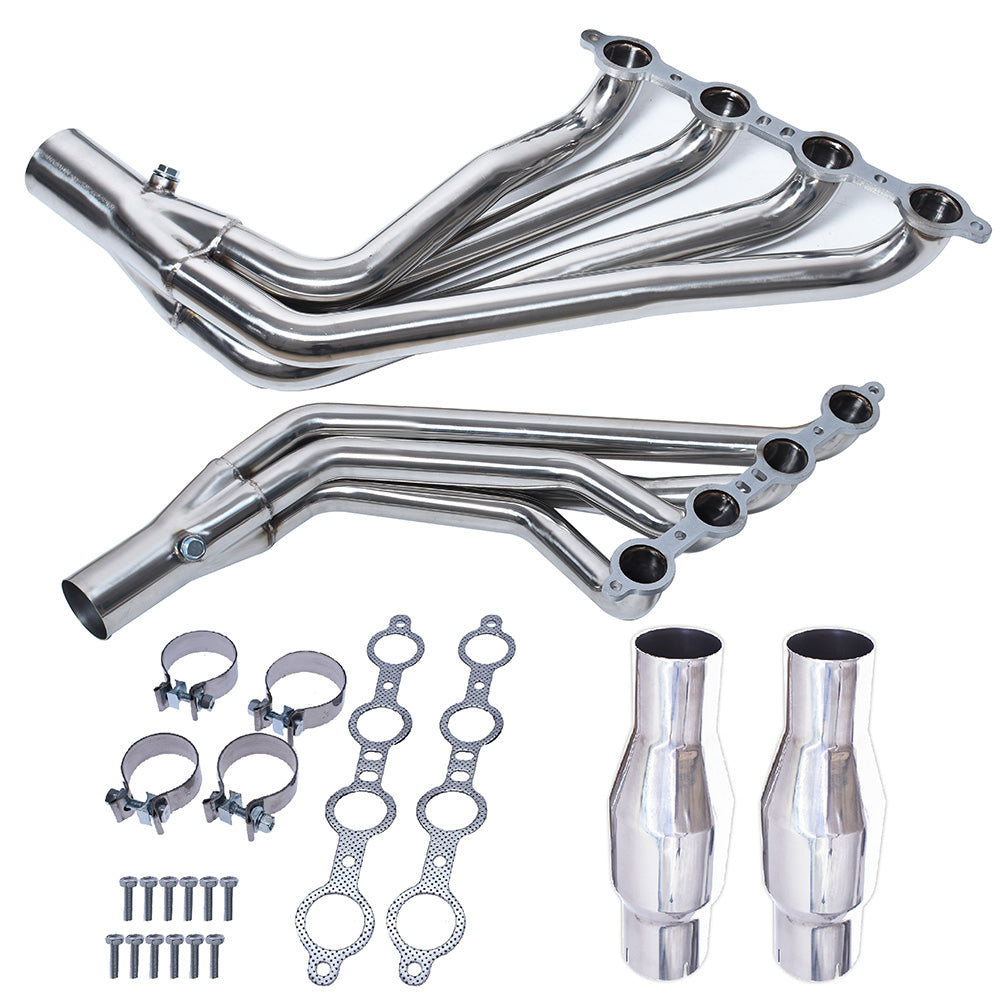 Long Tube Stainless Header Exhaust Manifold Fit for 10-15 Camaro SS LS3 6.2L V8 Lab Work Auto