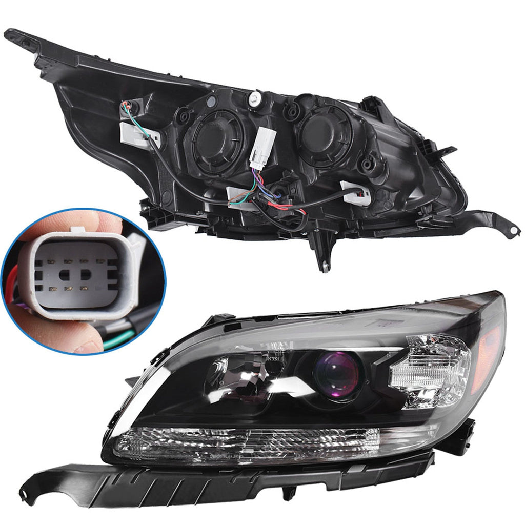 NEW Halogen Projector Headlights Assembly For 2013 2014 2015 Chevy Malibu Black Lab Work Auto