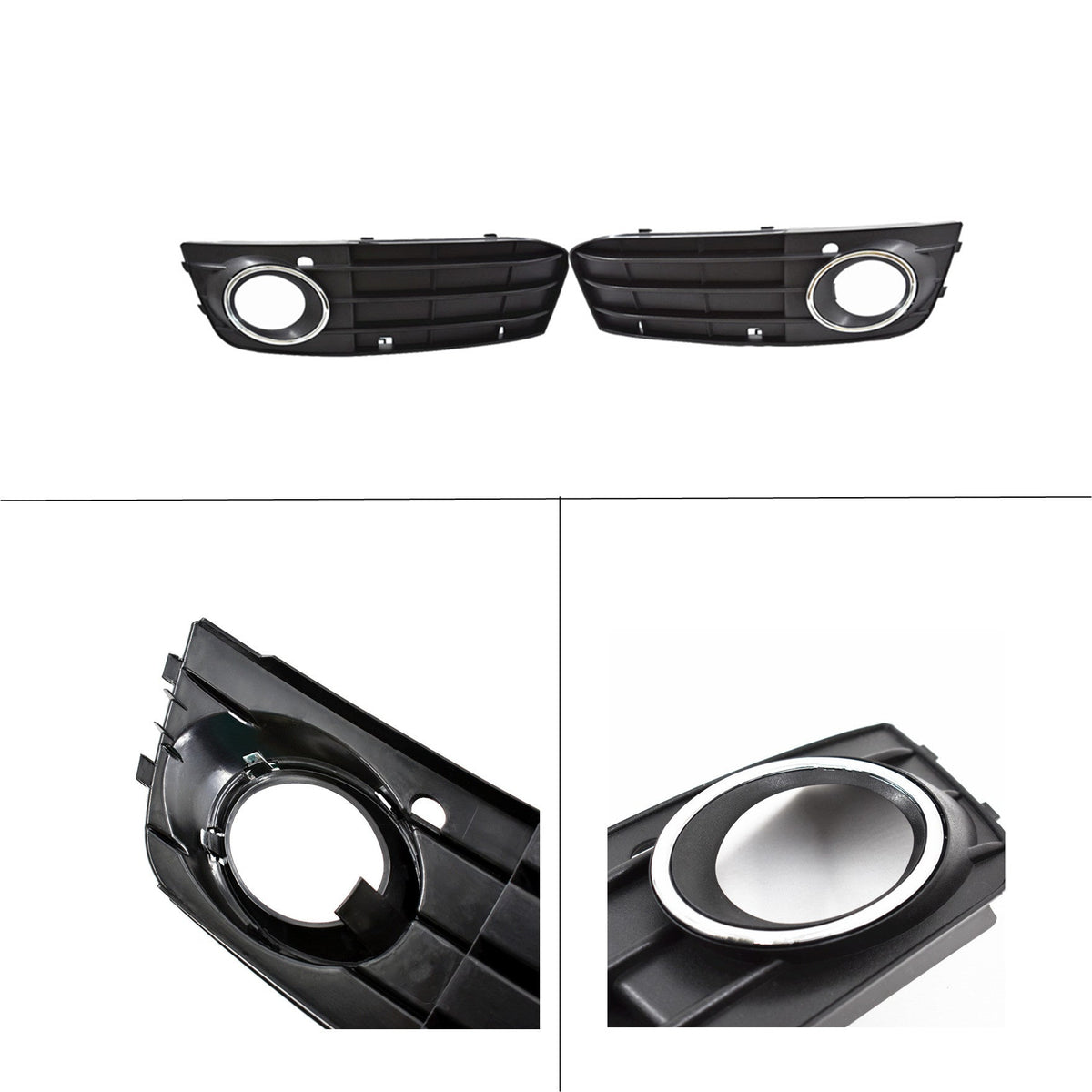 New Pair Front Bumper Fog Light Grille Grill Cover For Audi A4 B8 A4L 2009-2012 Lab Work Auto