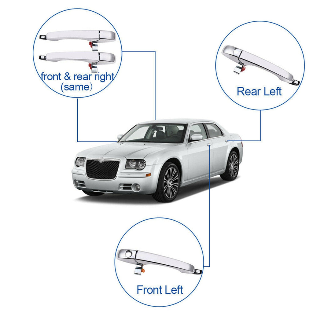 Outer Door Handle Chrome for CHRYSLER 300 / 300C 2005 2006 2007 2008 2009 2010 Lab Work Auto