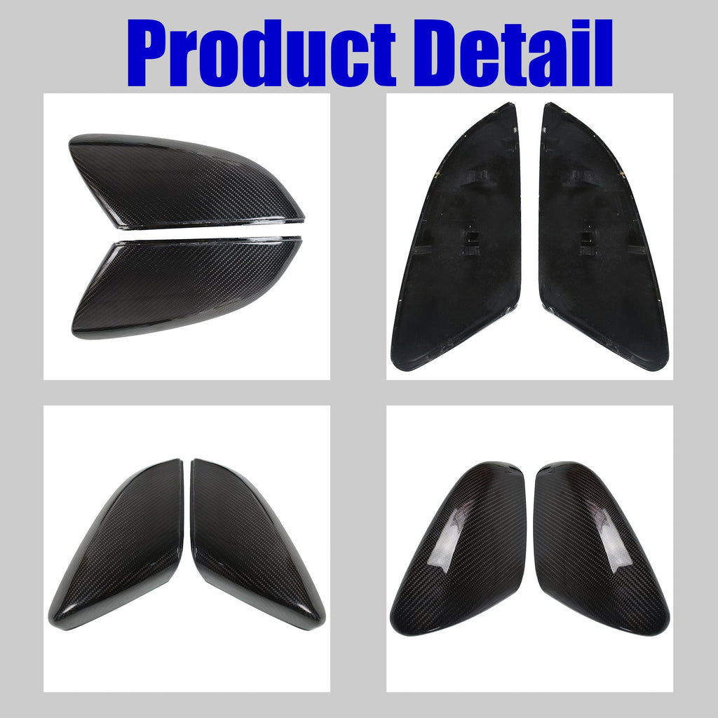 Pair Replacement Carbon Fiber Side Mirror Cover Cap For 2016-2020 Honda Civic Lab Work Auto