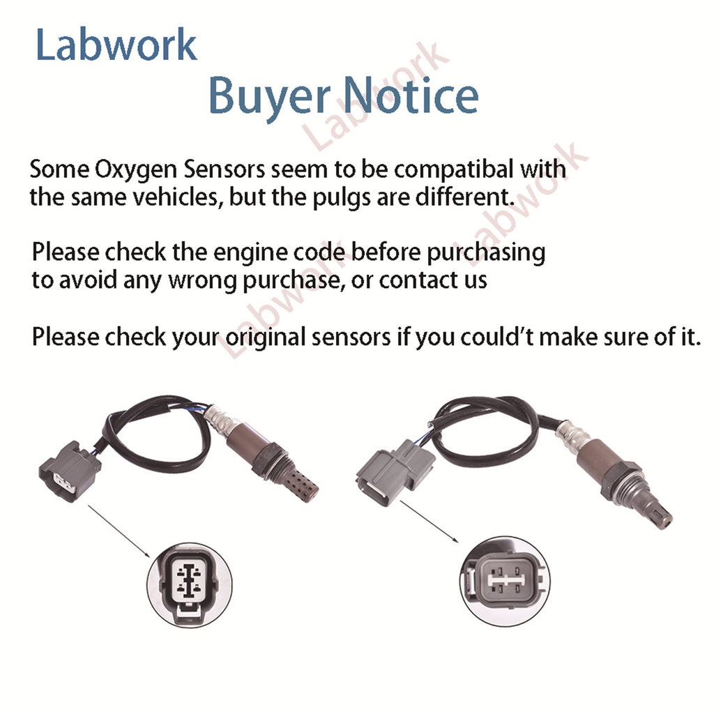 Pair of Oxygen Sensor Upstream Downstream For 2007-2011 Honda Element 2.4L l4 Lab Work Auto