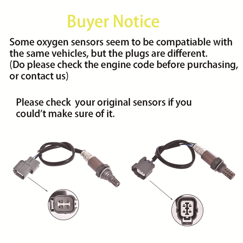 Pair of Oxygen Sensor Upstream Downstream For 2007-2011 Honda Element 2.4L l4 Lab Work Auto